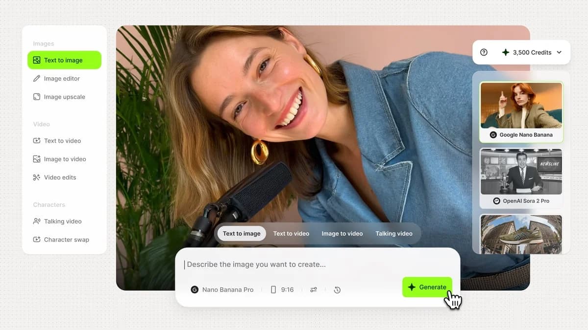 Veed's AI video editor with subtitle generation and multi-platform export